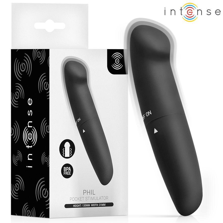 Intense - Phil Vibrateur Sous-Tête G Noir 13 Cm