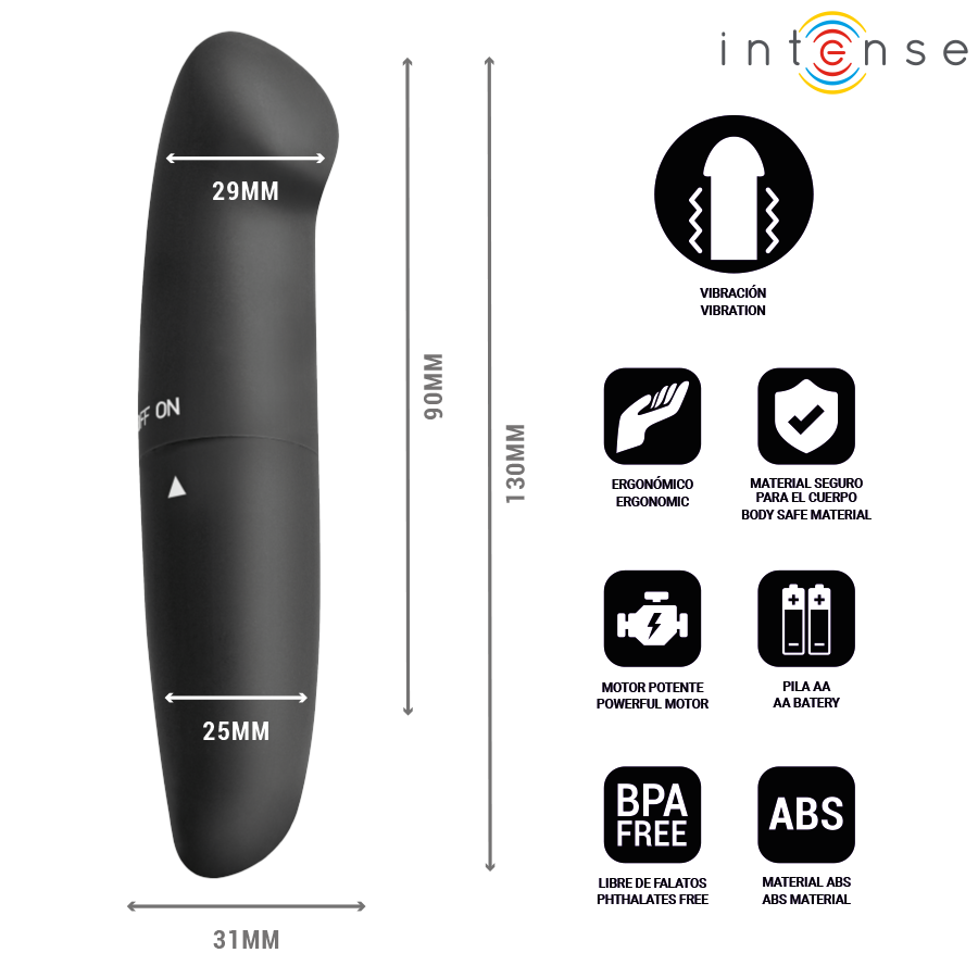 Intense - Phil Vibrateur Sous-Tête G Noir 13 Cm - Image 4