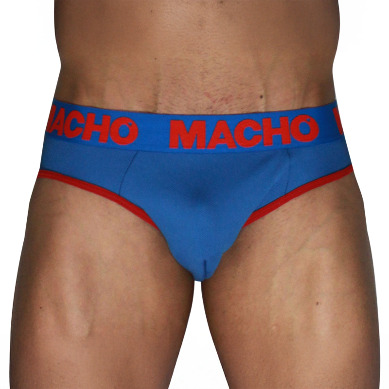 Macho - Mch005 Classic Slip Bleu + Rouge S - Image 3
