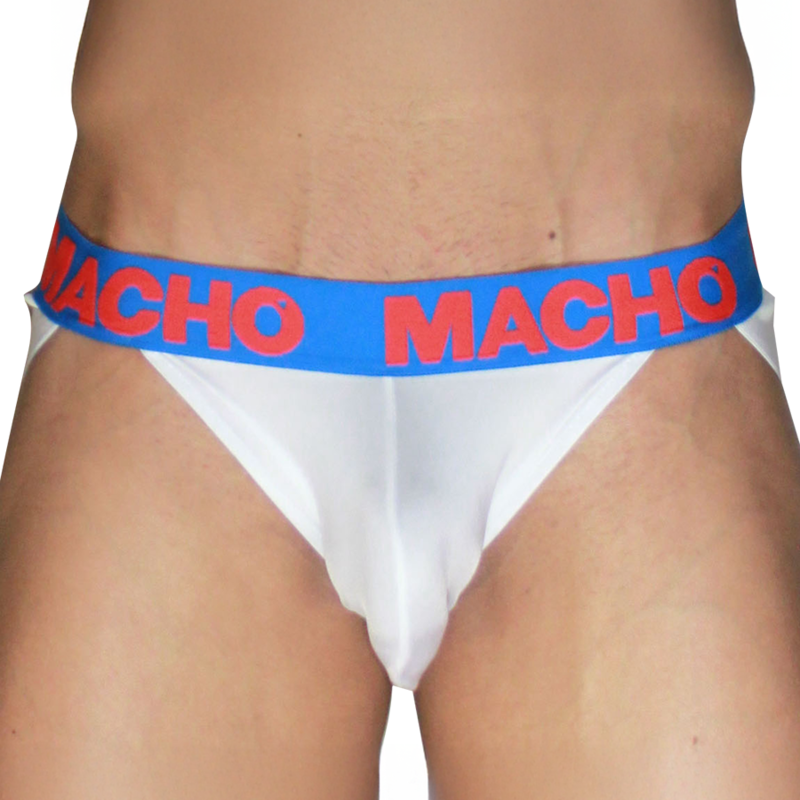 MACHO - MX29AZ JOCK BLANC + BLEU FONCÉ S