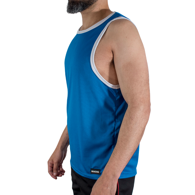 MACHO - CMV002 BLUE GYM T-SHIRT L/XL - Image 3