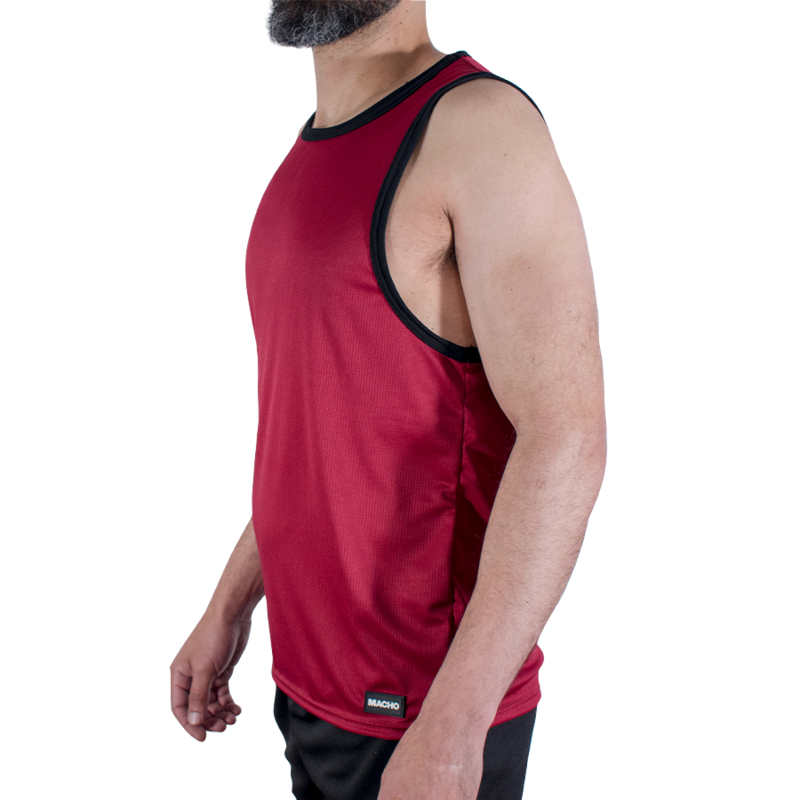 MACHO - CMV003 MAROON GYM T-SHIRT - Image 3