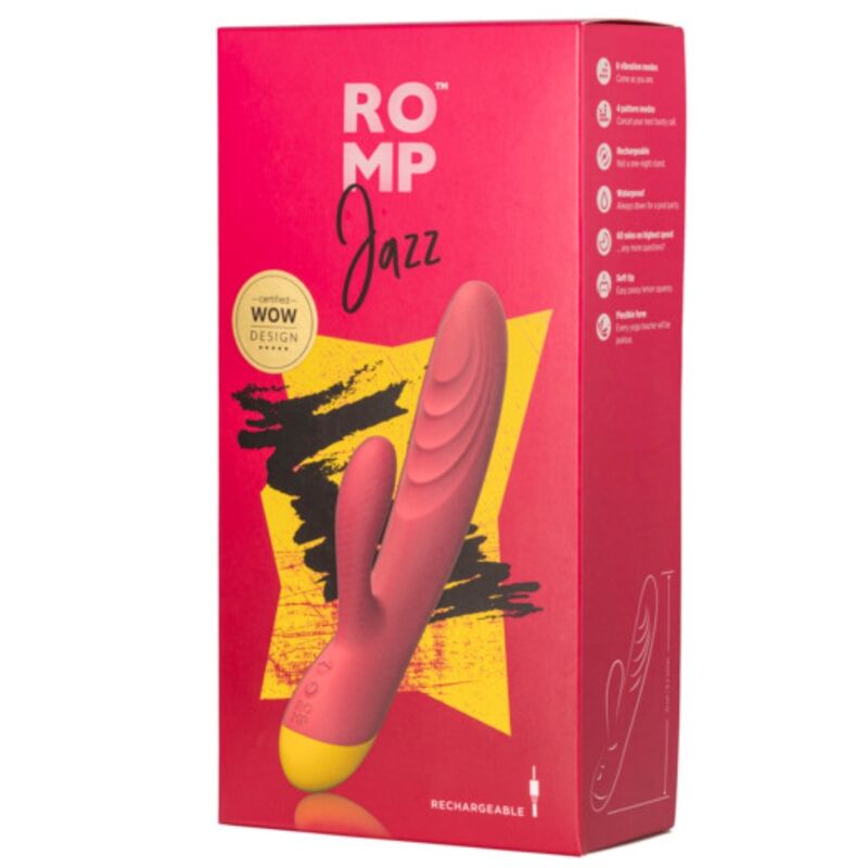 ROMP - JAZZ RECHARGEABLE RABBIT VIBRATOR RED - Image 6