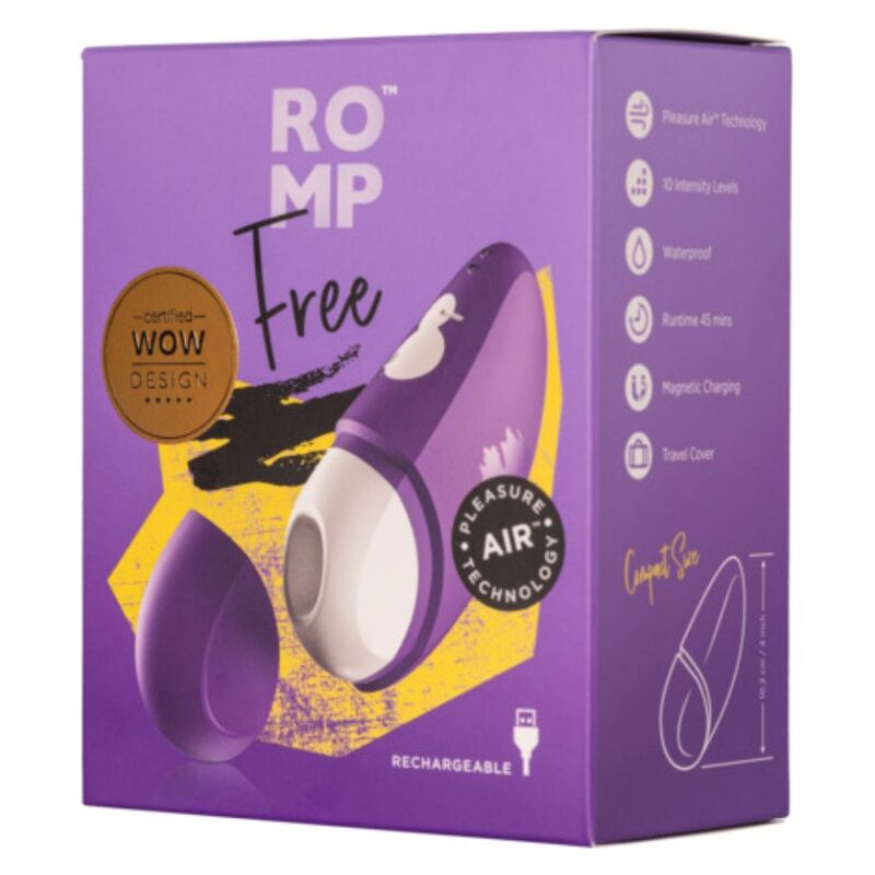 ROMP - FREE STIMULATEUR CLITORIAL GRATUIT AVEC COUVERCLE 10 NIVEAUX RECHARGEABLE VIOLET - Image 10