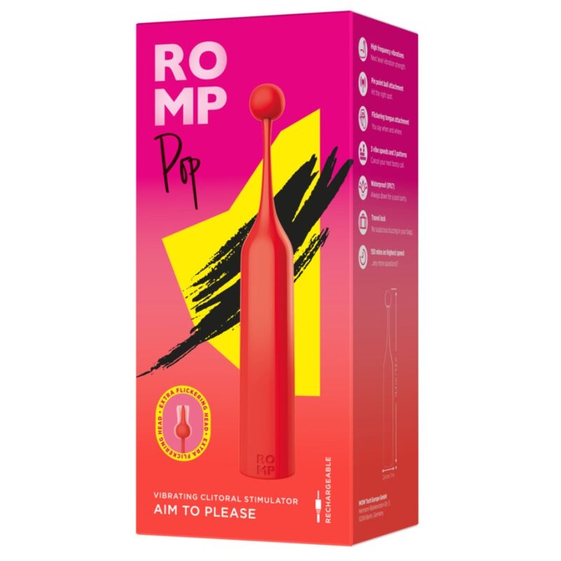 ROMP - POP HIGH FREQUENCY CLITORAL STIMULATOR RED - Image 9