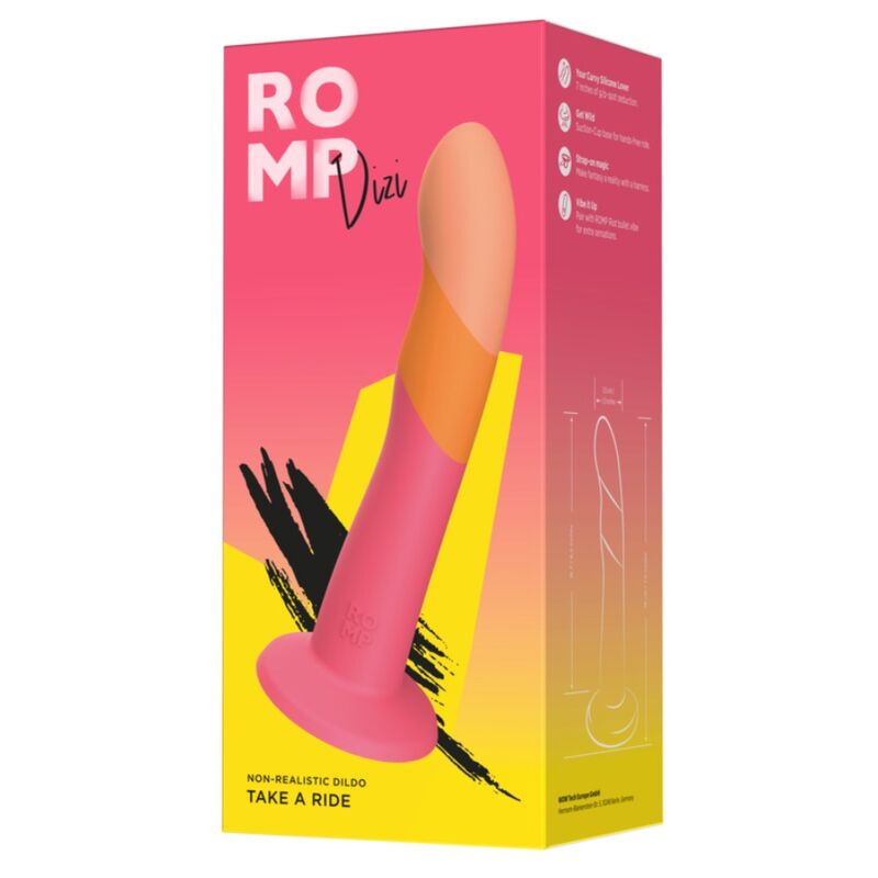 ROMP - DIZI GODEMICHET EN SILICONE AVEC VENTOUSE TRICOLÉ 18 CM - Image 6
