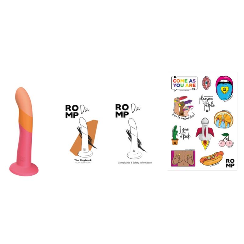 ROMP - DIZI GODEMICHET EN SILICONE AVEC VENTOUSE TRICOLÉ 18 CM - Image 10