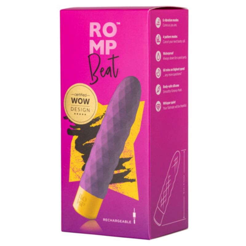 ROMP - BEAT MINI MULTIFUNCTION VIBRATING BULLET VIOLET - Image 6