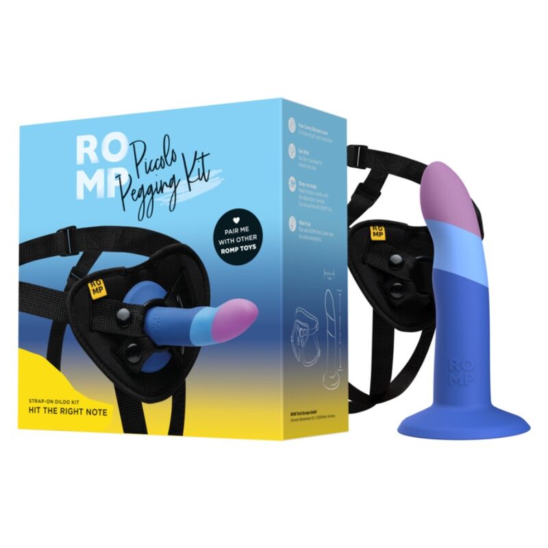 ROMP - PICCOLO GODEMICHET EN SILICONE AVEC VENTOUSE TRICOLORE 14 CM - Image 6