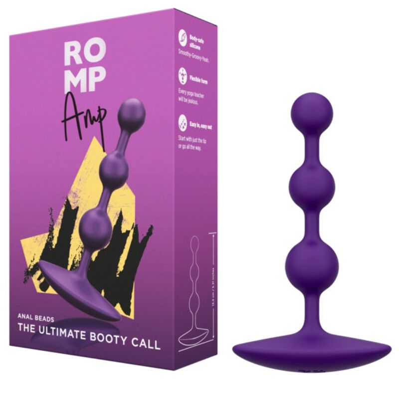 ROMP - AMP PURPLE FLEXIBLE SILICONE ANAL BEADS 12.5 CM PURPLE - Image 8