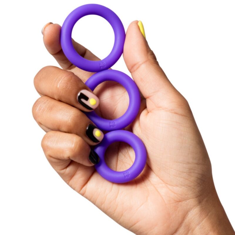 ROMP - REMIX TRIO ENSEMBLE DE 3 ANNEAUX PÉNIS EN SILICONE VIOLETTES - Image 5