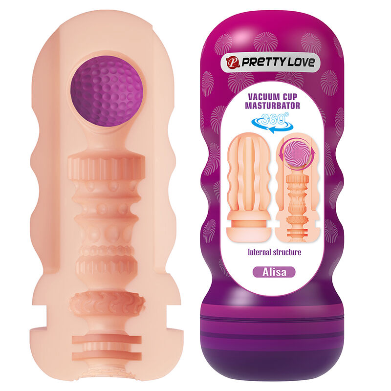 PRETTY LOVE - MASTURBATEUR LISSANT VAGINAL AVEC VENTOUSE ET TEXTURES INTERNES
