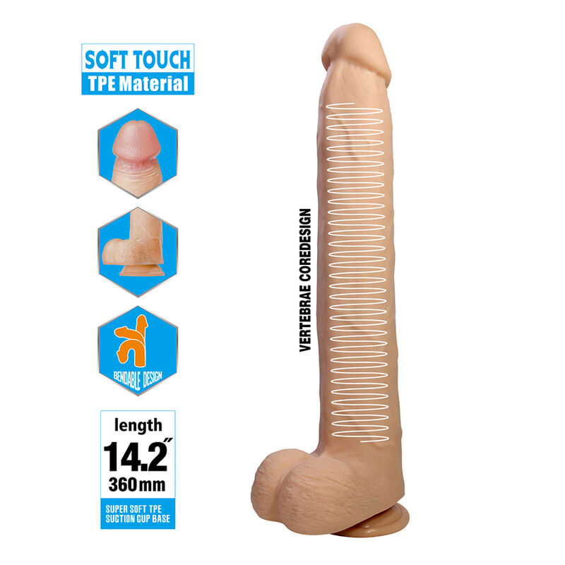 Pretty Love - Dany Flexible Realistic Dildo With Suction Cup 36 Cm -Ø- 5.6 Cm - Image 7