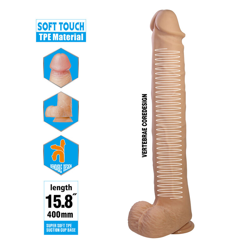 Pretty Love - Pat Flexible Realistic Dildo With Suction Cup Flesh 40 Cm -Ø- 6 Cm - Image 7