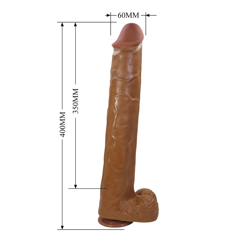 Pretty Love - Pat Realistic Flexible Dildo With Suction Cup 40 Cm -Ø- 6 Cm Brown - Image 6