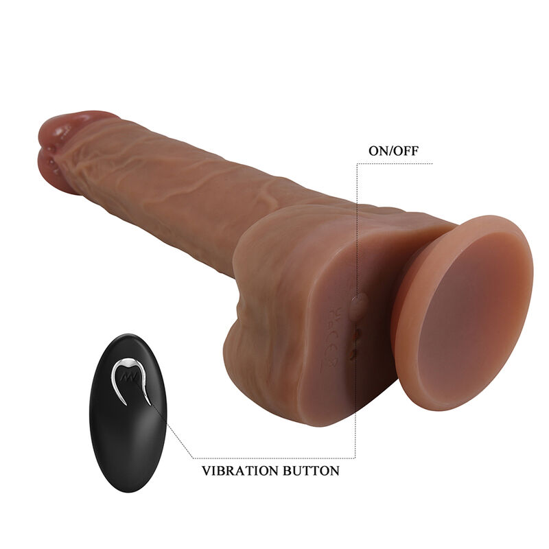 Pretty Love - Jonathan Realistic Thrusting Vibrator With Remote Control Brown - Image 4