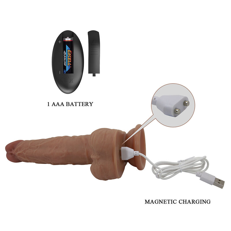 Pretty Love - Jonathan Realistic Thrusting Vibrator With Remote Control Brown - Image 8