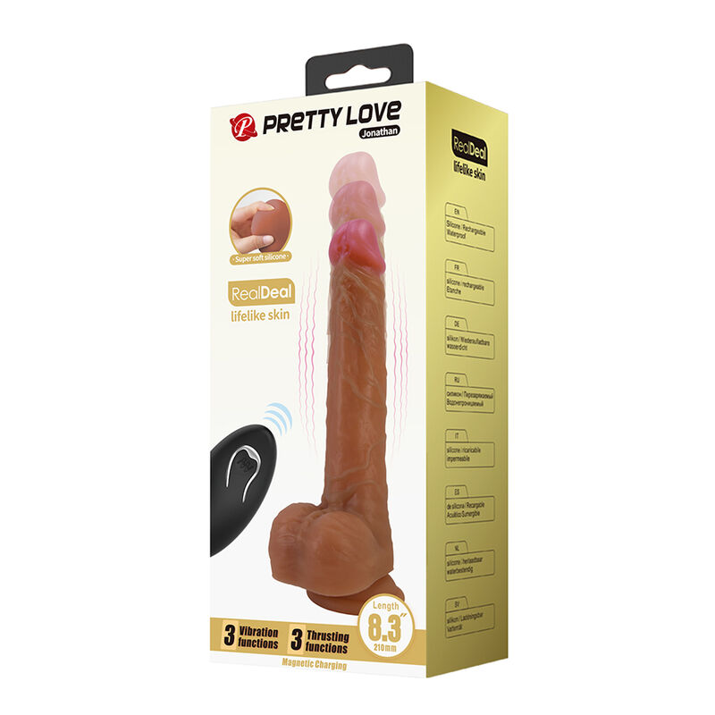 Pretty Love - Jonathan Realistic Thrusting Vibrator With Remote Control Brown - Image 10