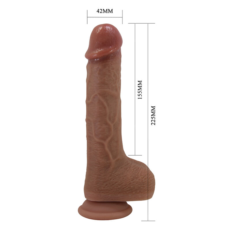 Pretty Love - Tommy Realistic Thrusting Vibrator With Remote Control Dark Brown - Image 4