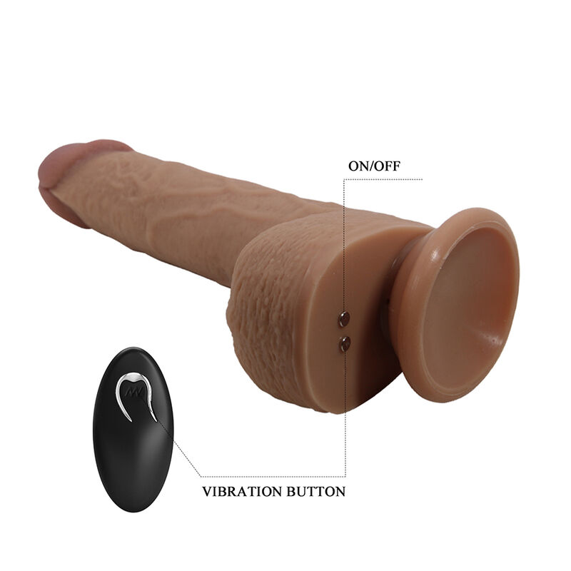 Pretty Love - Tommy Realistic Thrusting Vibrator With Remote Control Dark Brown - Image 8