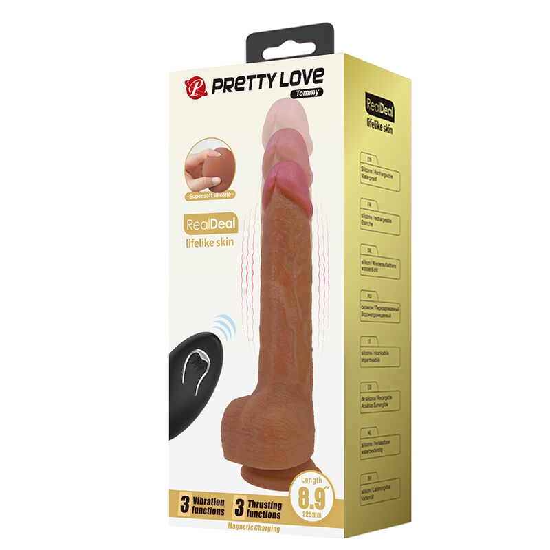 Pretty Love - Tommy Realistic Thrusting Vibrator With Remote Control Dark Brown - Image 10