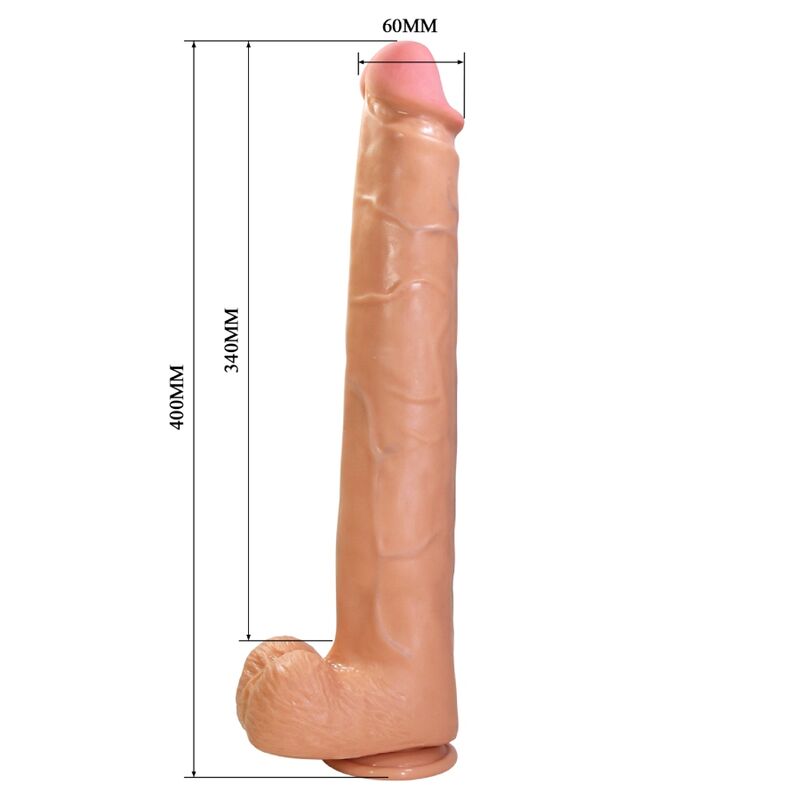 Pretty Love - Rael Flexible Realistic Dildo With Suction Cup 40 Cm -Ø- 6 Cm Brown - Image 8