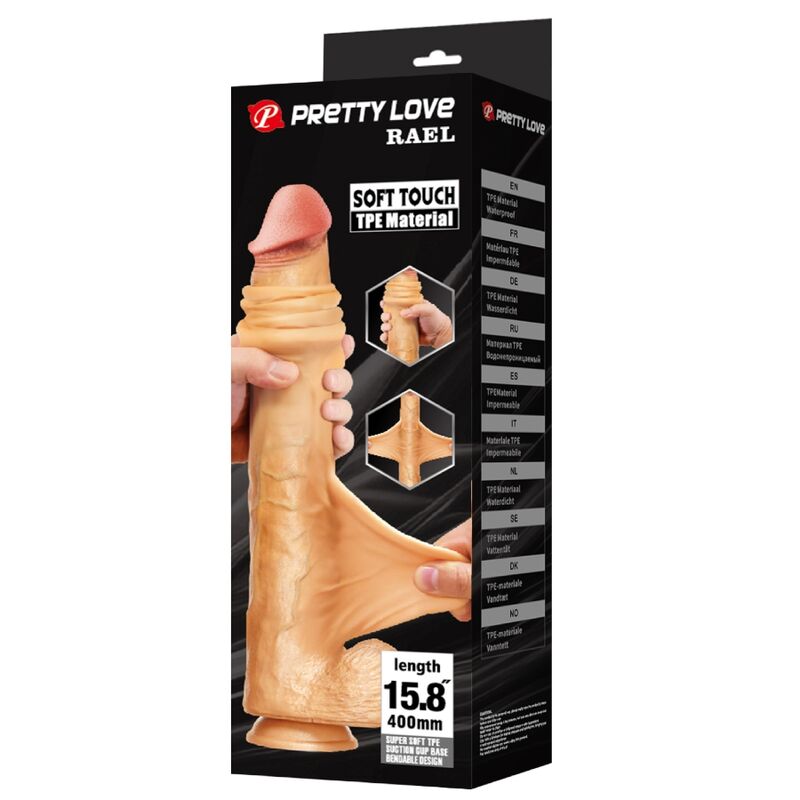 Pretty Love - Rael Flexible Realistic Dildo With Suction Cup 40 Cm -Ø- 6 Cm Brown - Image 10