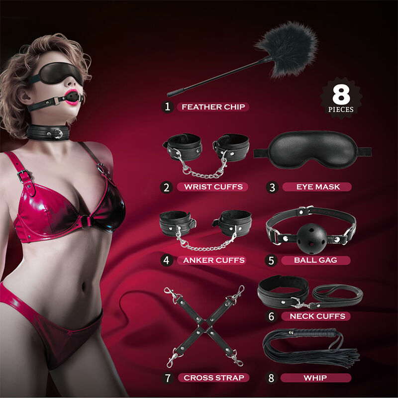 PRETTY LOVE - KIT BDSM 8 PIÈCES NOIR - Image 11