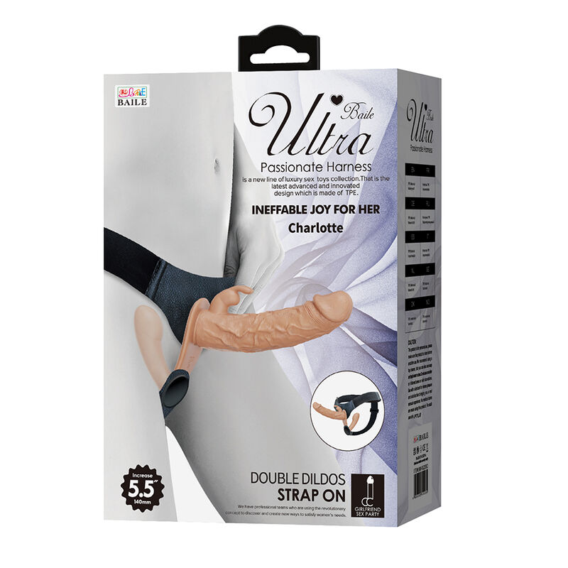 Baile - Charlotte Hollow Double Penetration Strap-On Flesh - Image 12