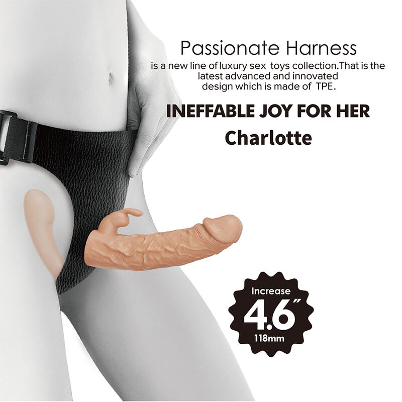 Baile - Charlotte Hollow Double Penetration Strap-On Flesh - Image 5