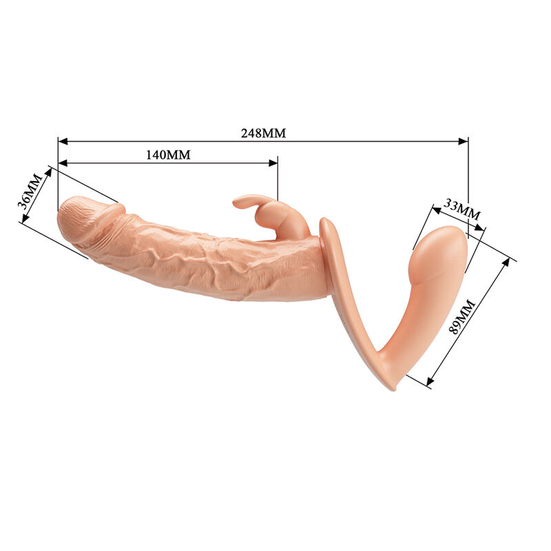 Baile - Charlotte Hollow Double Penetration Strap-On Flesh - Image 11