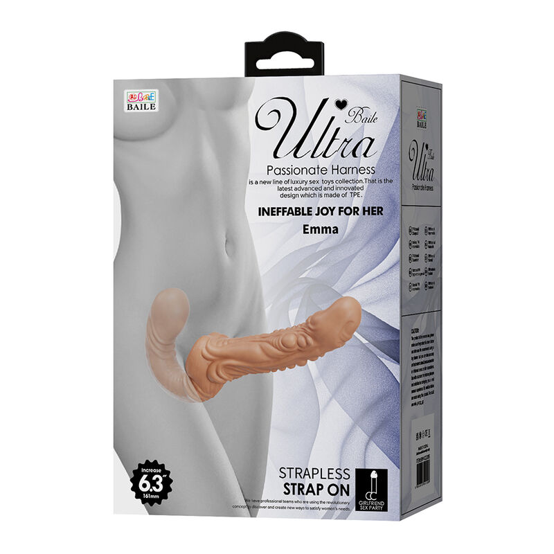 Baile - Emma Textured Double Penetration Strap-On Flesh - Image 10