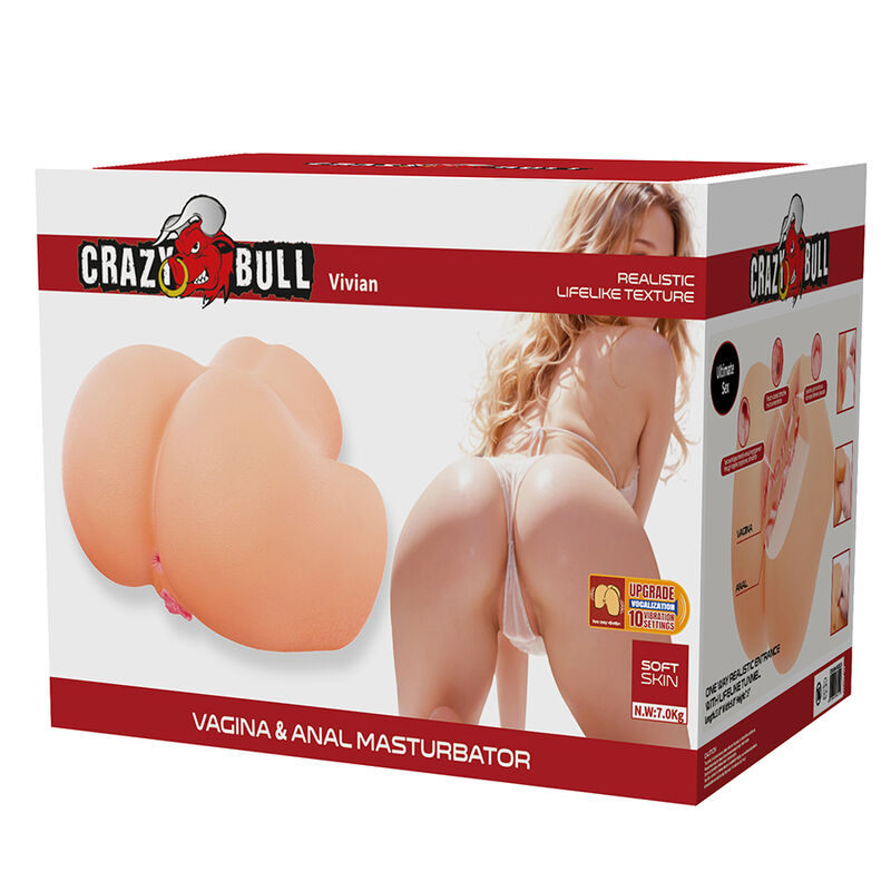 Crazy Bull - Vivian Double Masturbateur Vibrant Vaginal Et Anal Flesh - Image 10
