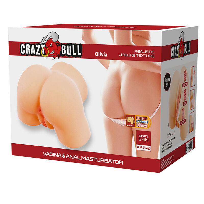 Crazy Bull - Olivia Double Masturbateur Vibrant Vaginal Et Anal Flesh - Image 10