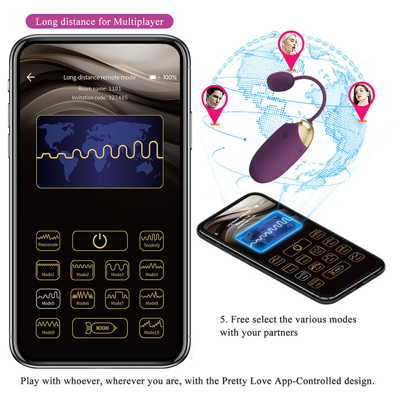 PRETTY LOVE - VIBRATEUR ŒUF À PROFONDEUR KLAY CONTRÔLÉ PAR APPLICATION VIOLET - Image 9