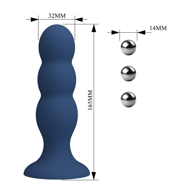 Mr Play - Plug Anal Avec Billes Métalliques Et Ventouse Bleue - Image 6