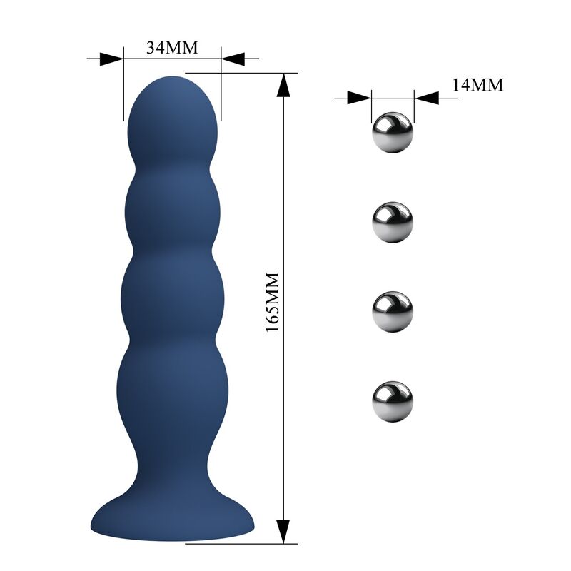 Mr Play - Plug Anal Avec 4 Billes Métalliques Et Ventouse Bleue - Image 8