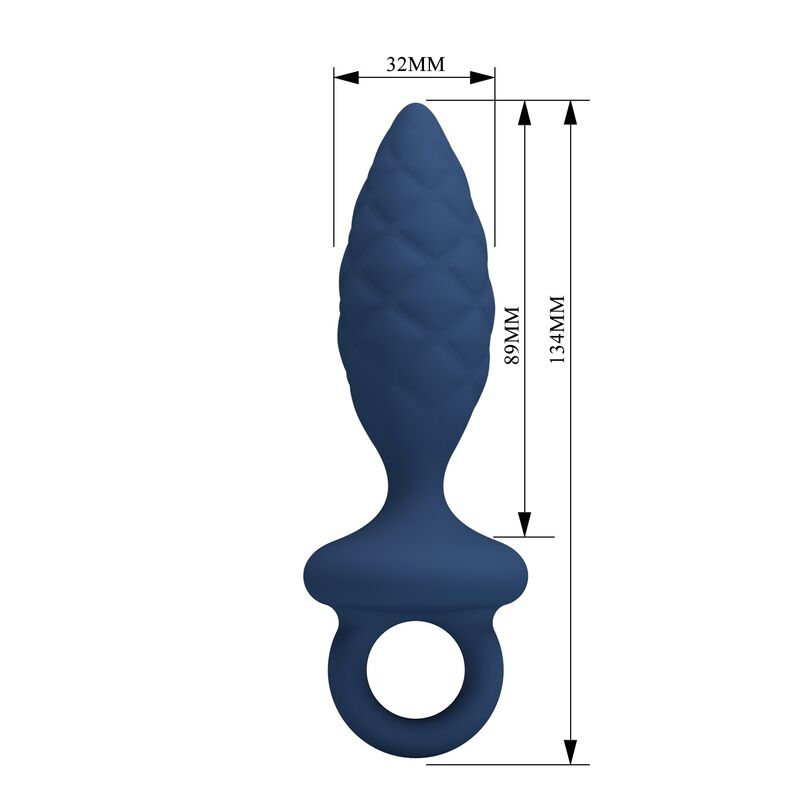 Mr Play - Plug Anal Texturé Avec Anneau Bleu M - Image 8