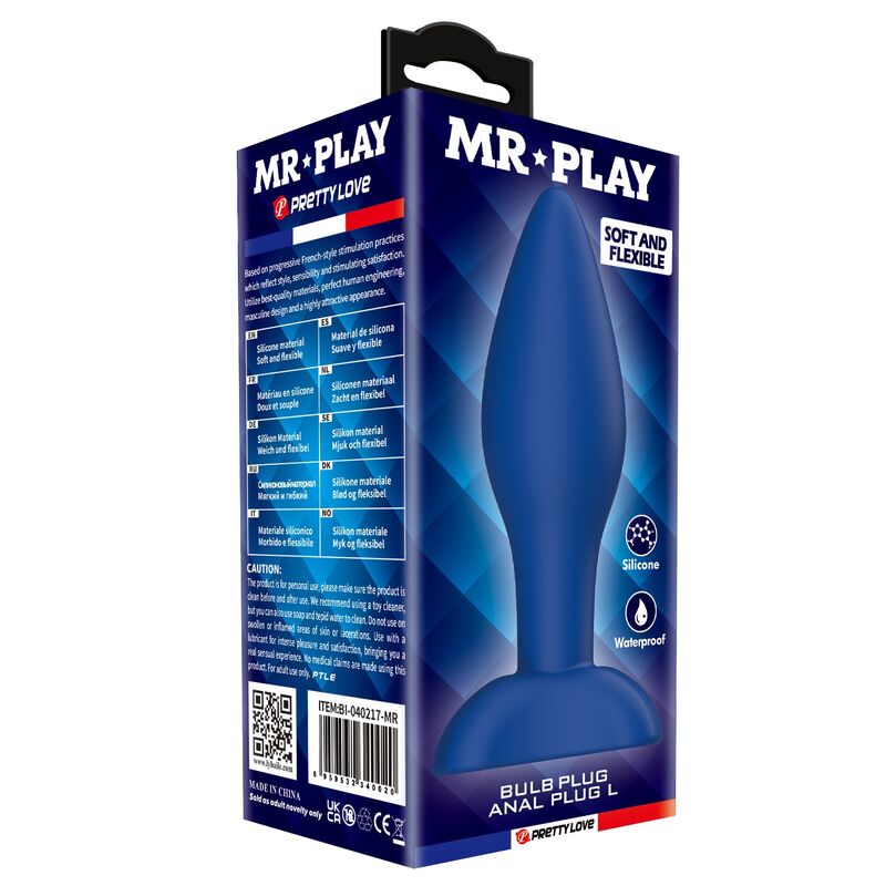 Mr Play - Plug Anal Conique En Silicone Bleu L - Image 4