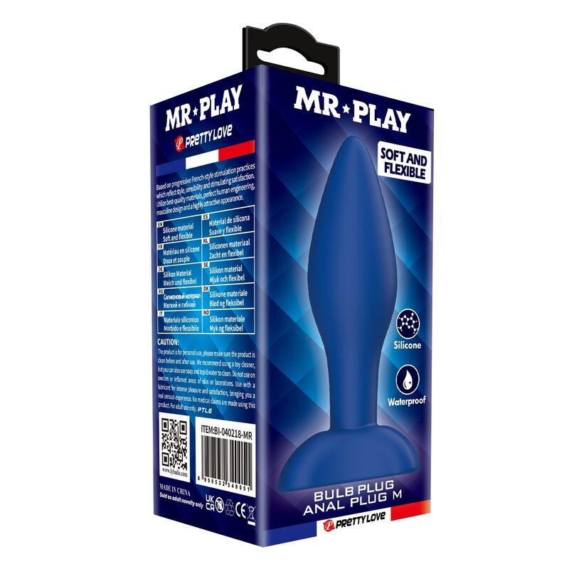 Mr Play - Plug Anal Conique En Silicone Bleu M - Image 4