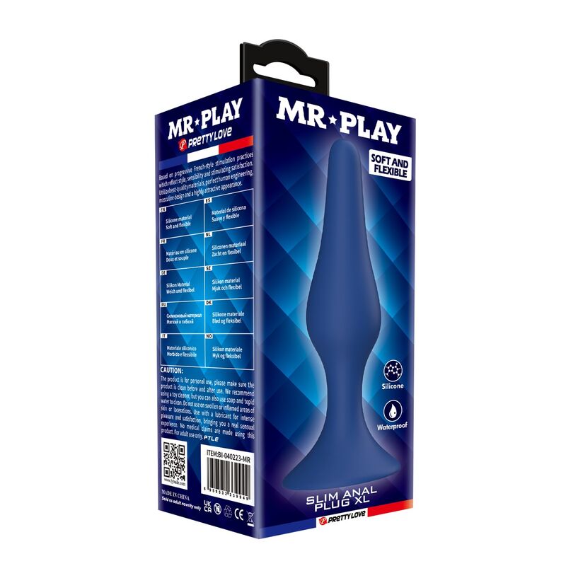 Mr Play - Plug Anal Conique En Silicone Bleu Xl - Image 4