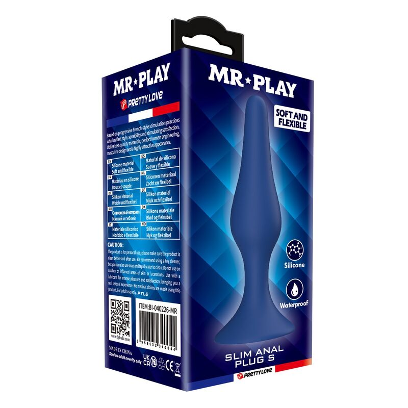Mr Play - Plug Anal Fin En Silicone Bleu Taille S - Image 9