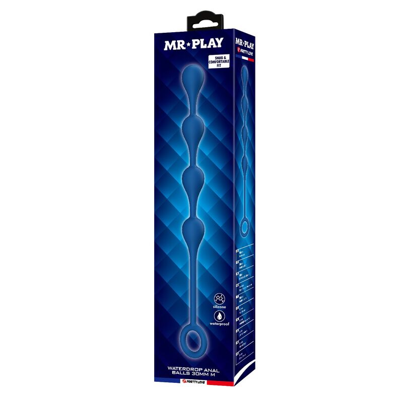 Mr Play - Perles Anales En Silicone Bleu, Taille M (33 Cm) - Image 4