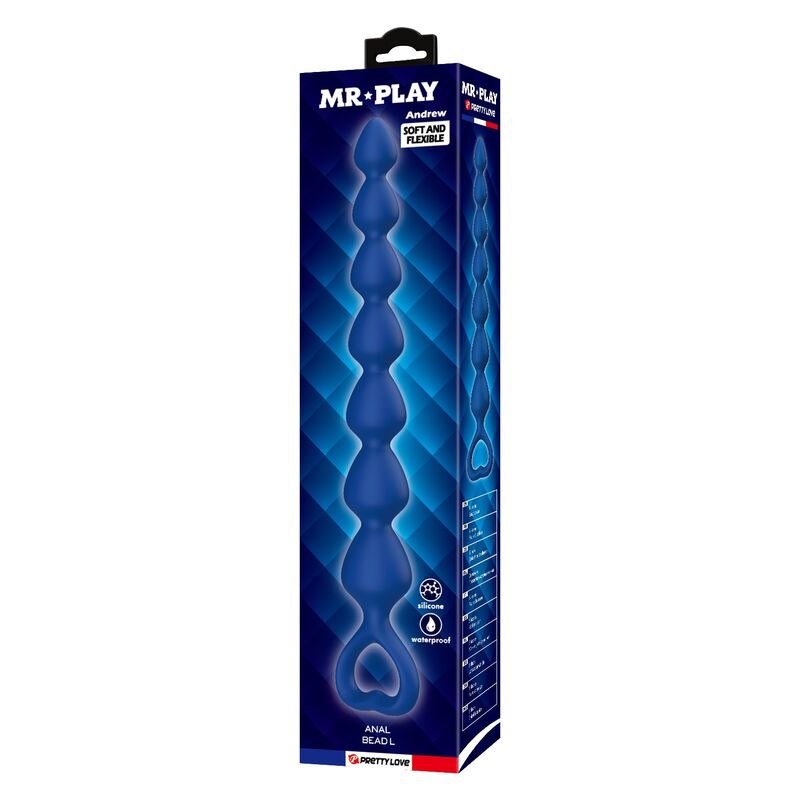 Mr Play - Perles Anales En Silicone Bleu Et Plug Anal 26,7 Cm - Image 4