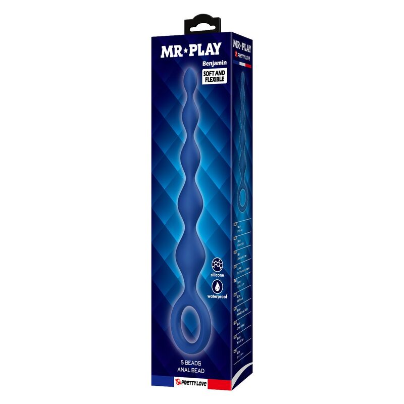 Mr Play - Perles Anales En Silicone Bleu Et Plug Anal 20,4 Cm - Image 4