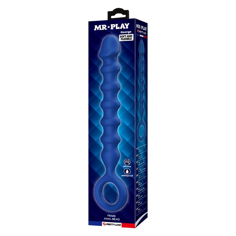Mr Play - Perles Anales En Silicone Bleu Et Plug Anal -Ø- 3,4 Cm - 28,5 Cm - Image 4