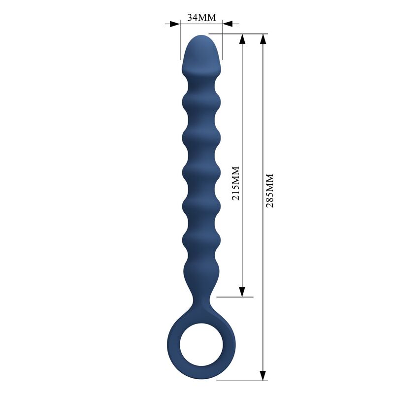 Mr Play - Perles Anales En Silicone Bleu Et Plug Anal -Ø- 3,4 Cm - 28,5 Cm - Image 10