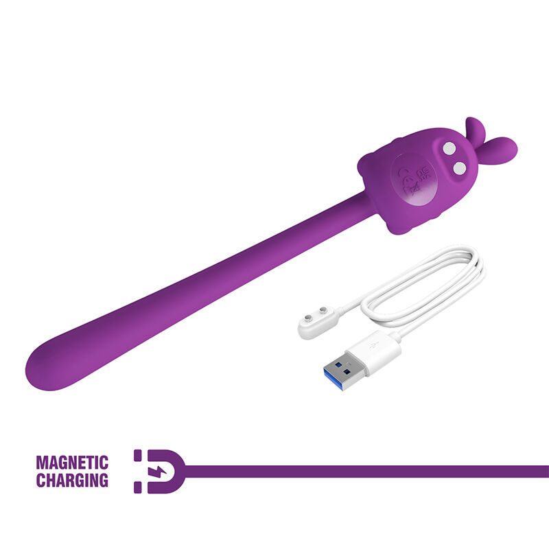 Pretty Love - Cute Bunny Flirting Stick Flexible Vibrator Usb Rechargeable Purple - Image 7