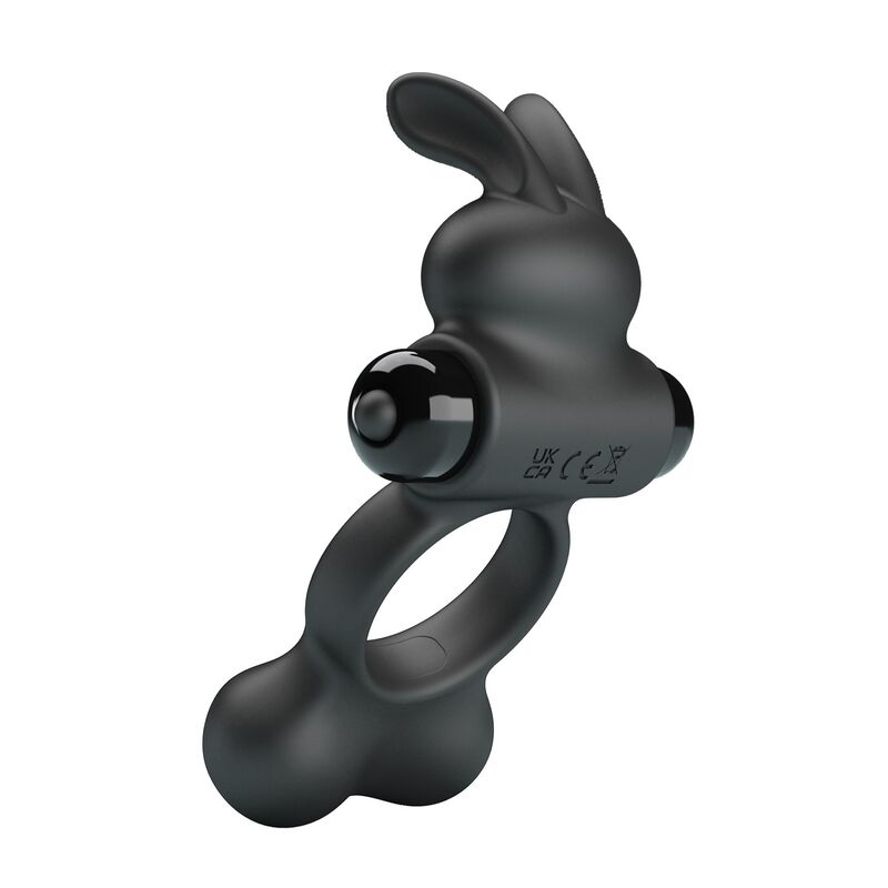 Pretty Love - Anneau Vibrant Pour Pénis Avec Stimulateur Lapin, 10 Fonctions, Noir - Image 3