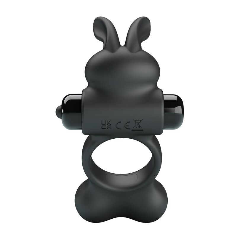 Pretty Love - Anneau Vibrant Pour Pénis Avec Stimulateur Lapin, 10 Fonctions, Noir - Image 6